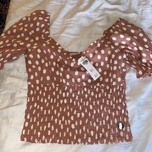 Pink polka dot short sleeve